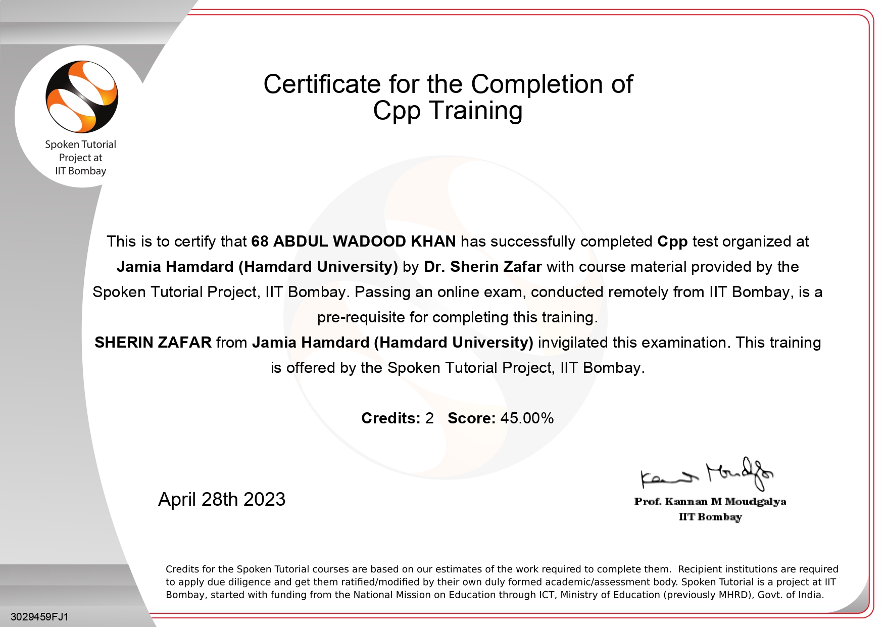 Certificate 3